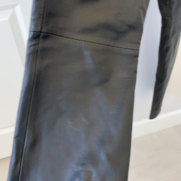 Y2K New VAKKO Vintage  Black leather pants NWT size 8 - Picture 5 of 9